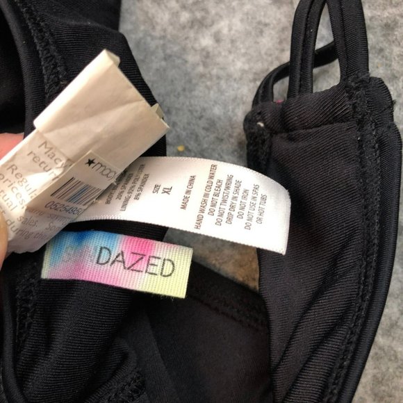 Sundazed Bikini Bottom XL Hipster Strappy Crossover Sides Boho Embroidered Black - Picture 8 of 11